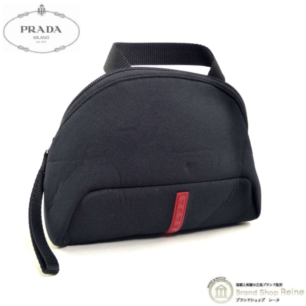 Prada Sport Clutch Neoprene Hand Bag Black